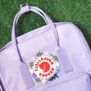 [刺繡限定!] Fjallraven Kanken –  Pastel Lavender / Sakura and Leaf 